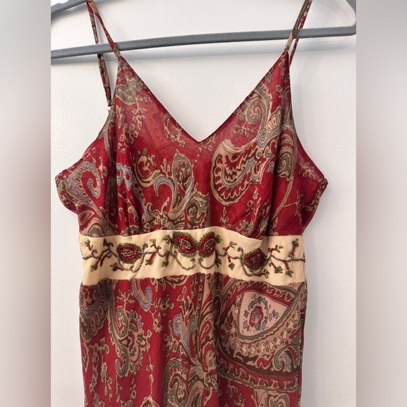 Ash & Sara Paisley Print Embellished Midi Dress Size XS - Picture 3 of 9